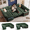 Green, variant on 8 Seat U-Shaped Modular Sectional Sleeper Sofa with Pull Out Bed/Reclining Backrest/USB Port/Table/LED Light,Tool-Free Assembly,Chenille Black