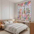 thumbnail image 3 of Spring Gnomes Kitchen Curtains 63 Inch Length, Farmhhouse Floral Botanical Blue Plaid Tiers Curtains for Living Room Berdoom Bathroom, Light Filtering Drapes Window Treatment 2 Panels 42"Wx63"L, 3 of 8