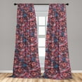 thumbnail image 4 of Ambesonne Floral Curtains, Painting Style Roses Art, Pair of 28"x63", Dark Magenta and Cinnamon, 4 of 5