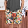thumbnail image 6 of Men's Pajama Shorts Bottoms with Pockets Soft Lightweight Lounge Sleep Wear Abstract Colorful Small Flowers, 6 of 6