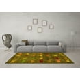 thumbnail image 3 of Ahgly Company Machine Washable Indoor Rectangle Abstract Yellow Modern Area Rugs, 5' x 7', 3 of 4