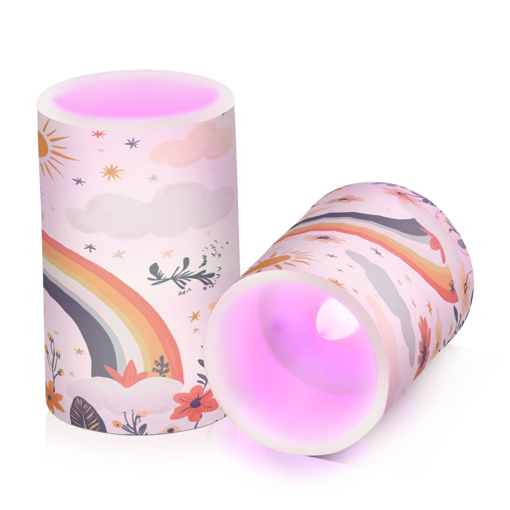 Yayeee Flameless Candles with Remote Flickering Battery Operated Multi Color Changing, Cute Rainbow