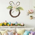 thumbnail image 5 of Easter Bunny Wreath, Artificial White Flowers, Spring Door Hanger, Grapevine Base Decoration for Indoor Outdoor Holiday Display, 5 of 6