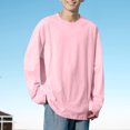 thumbnail image 2 of Qiggri Men's Casual Base Solid Color Loose Fitting Pullover Round Neck Long Sleeved T-Shirts, 2 of 6