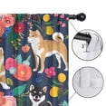 thumbnail image 4 of Blackout Kids Curtains,Shiba Inu and Flowers Childrens Insulated Curtains Set Of 2,Bedroom Essentials,Toddler Room Decor 52x84in(132x213cm), 4 of 4
