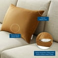 thumbnail image 3 of Modway Enhance 24" Lumbar Performance Velvet Throw Pillow in Cognac, 3 of 4