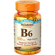 4 Pack - Sundown Naturals Vitamin B-6 100 mg, 150 Tablets Each
