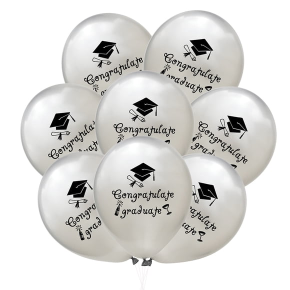 FESTFENDS 20Ud Globos De Látex Negro Para Reutilizable Fiesta Graduación Con Texto Especial
