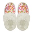 thumbnail image 2 of Chririnla Hippie Flowers Print Women House Slippers Fuzzy House Shoes Casual Warm Indoor Slippers Warm Bedroom Shoes with Anti-Skid Sole, 2 of 7