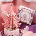 thumbnail image 5 of QOQ Christmas Tree Music Box Building Set - Plays Holiday Melodies, LED Lights, ABS Material, Perfect Gift for 8+ Girls/Mom（558pcs）, 5 of 7