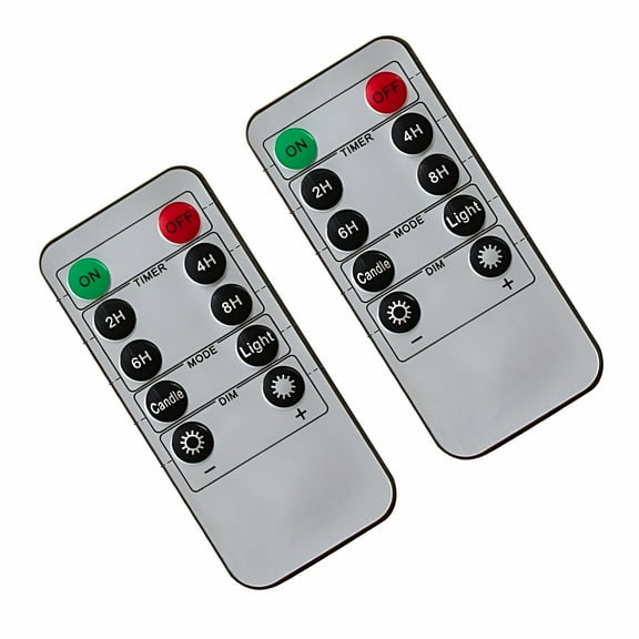 HIBIBUD 2-Pack Universal 10-Key Remote Control for Flameless Swinging LED Candles