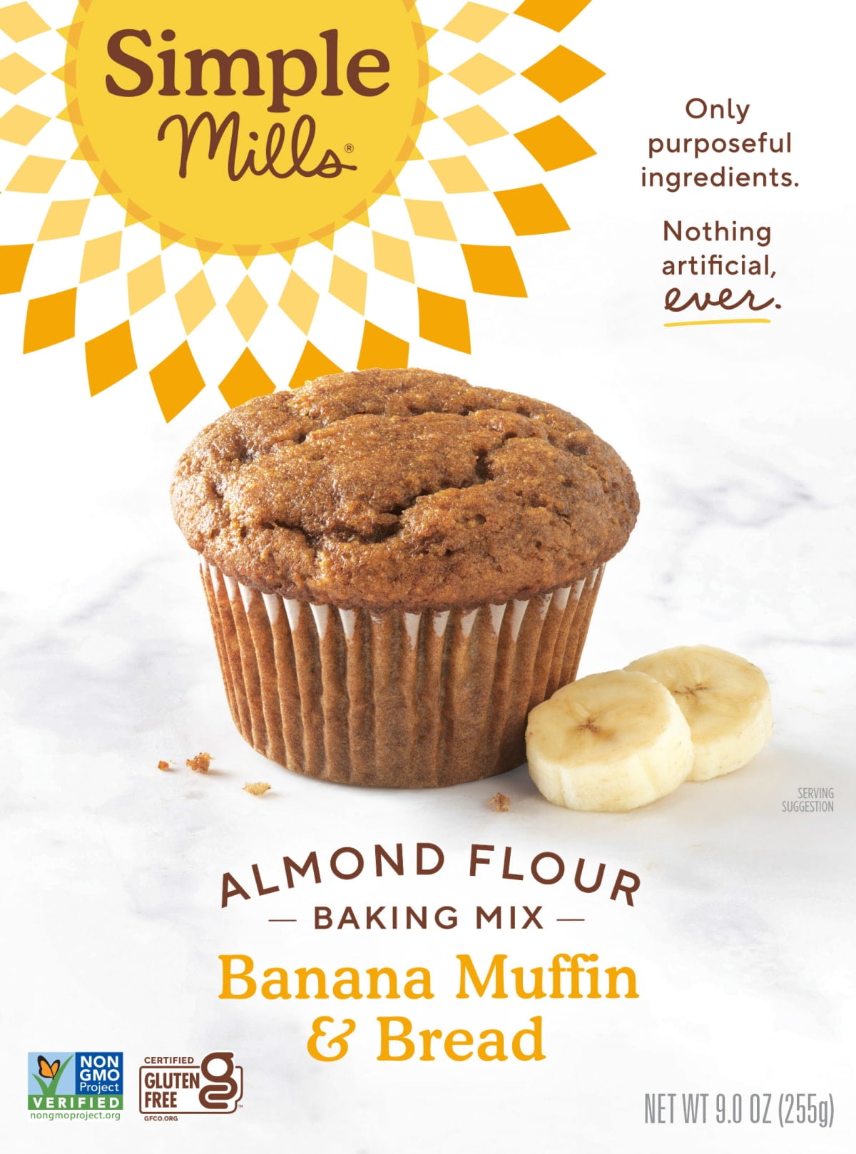 (2 pack) Simple Mills Almond Flour Banana Muffin and Bread Mix, Gluten-Free Baking Mix, 9 oz Box