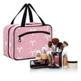 thumbnail image 6 of Travel Toiletry Bag with Metal Hook Large Capacity Cosmetic Bag Toiletry Bags for Travel, Gym, Camping Pink Gift Pattern, 6 of 9