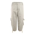 thumbnail image 2 of Men Casual Loose Sports Shorts  Cropped Pants Solid Color Loose Workout Jogging Cargo Trousers with Multi-Pocket, 2 of 6