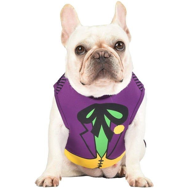 FFIY Joker Dog Costume, Purple - Superhero Costume for Dogs