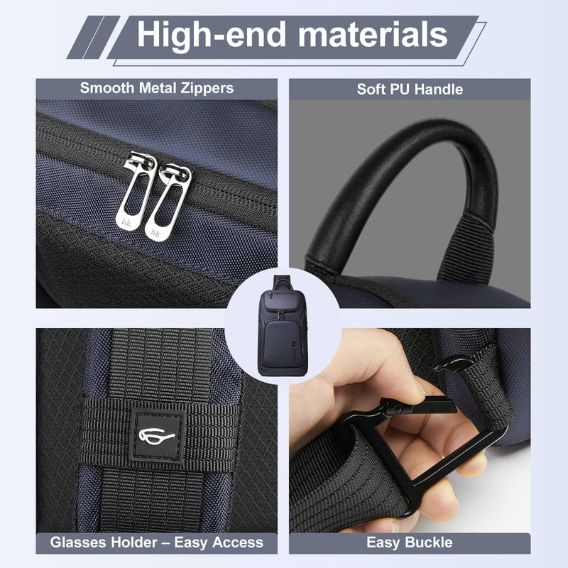 HEROIC KNIGHT Sling Bag for Men Crossbody Backpack for Travel Work College Waterproof, Blue