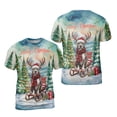 thumbnail image 3 of Merry Christmas Santa Reindeer Antlers Pitbull Sleigh Xmas Winter Holiday All Over Print 3D Shirt Unisex Merch Terrier Dog Lover - 00023, 3 of 6