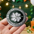 thumbnail image 4 of Four Leaf Clover Good Luck Coin - Wealth Success Health Peace Gift for Family Friends - Relief Design Wallet Ornament, 4 of 6
