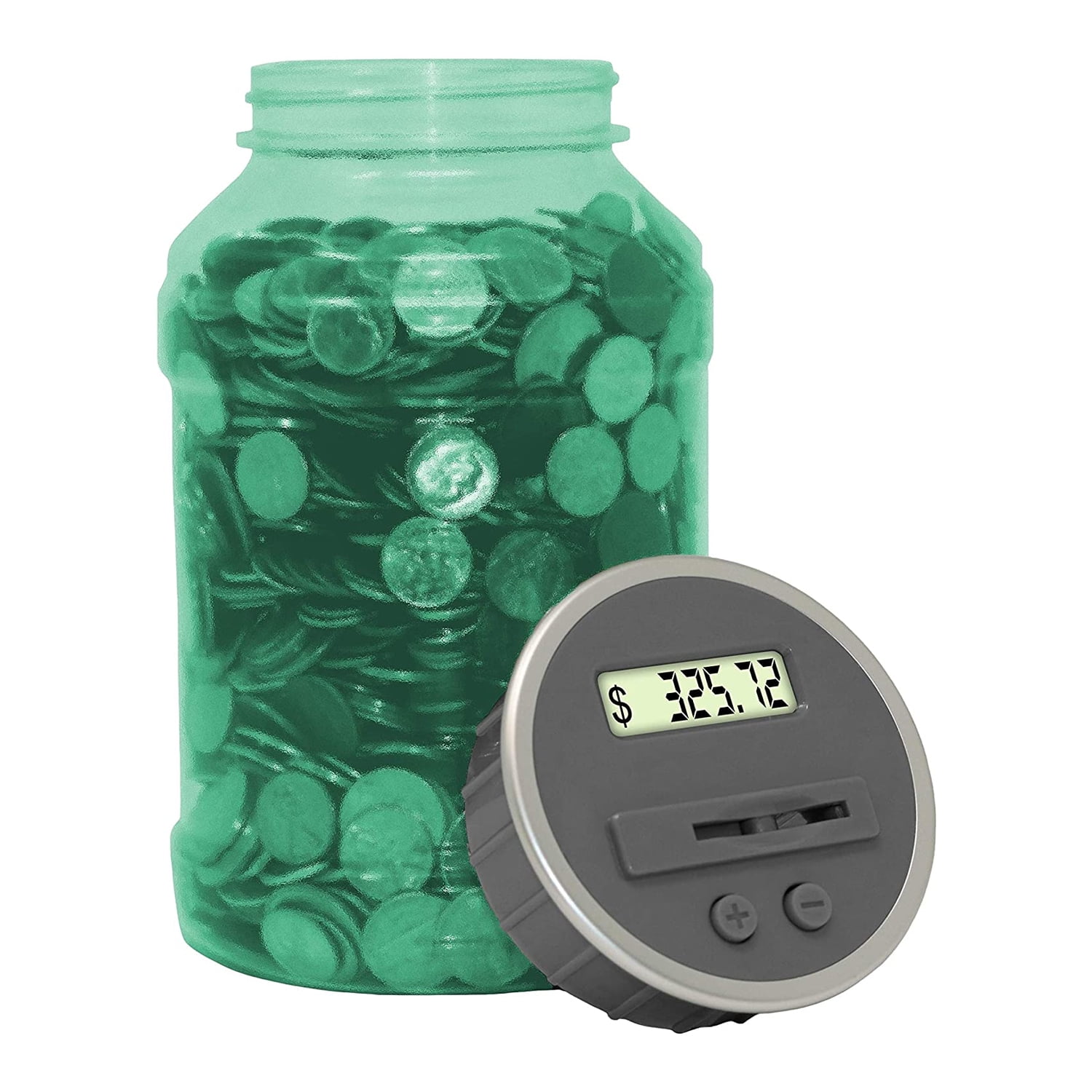 DE Digital Coin Bank Savings Jar Automatic Coin Counter Totals All U.S