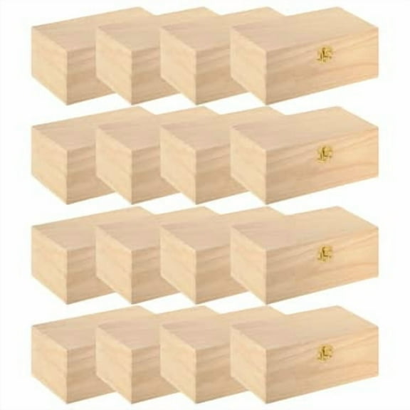 8.4” Unfinished Wooden Box by Make Market - Ready-To-Decorate Wood Box for Trinkets - Coins - Jewlery - Valuables - Bulk 12 Pack