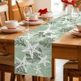 thumbnail image 5 of Table Runners 70 Inches Long Dress Scarves, Sage Green Starfish Farmhouse Coffee/Dining/Kitchen Table Decor, Holiday Table Runner, Coral Shell Ocean Vintage Coastal 13x70 Inch, 5 of 9