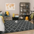thumbnail image 6 of Junovo 7'x10'Modern Geometric Area Rug for Bedroom and Living Room, Fluffy Indoor Carpet for Family Room Decor,Dark Gray, 6 of 7