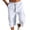 BF36_White, variant on Dwellite Long Shorts Mens Below Knee Relaxed Fit Sweat Cargo Shorts Casual 3/4 Capri Pants Golf SweatShorts Multi Pockets Gray L