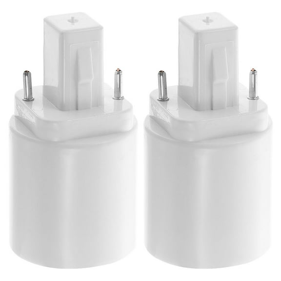 SOPOTUTU G24d to E27 Light Socket Adapter White Copper-Nickel Lamp Holder Converter 2Pcs