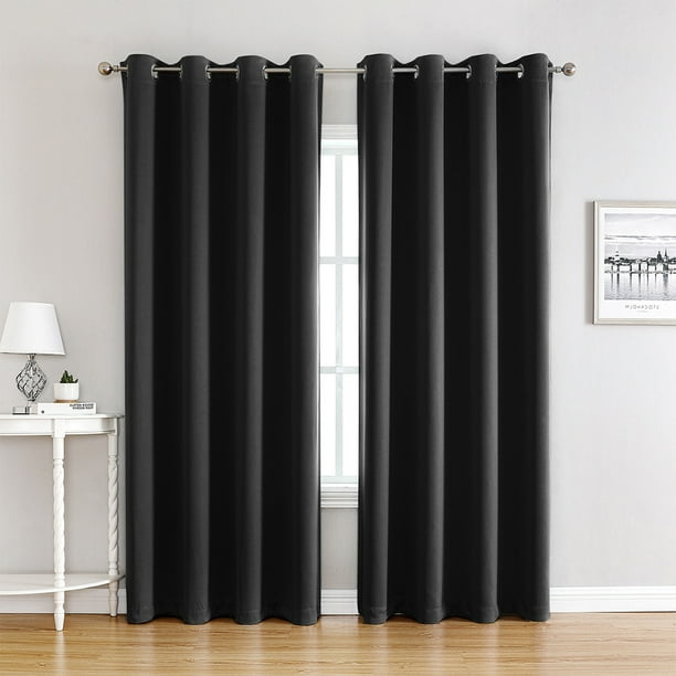 Wosthever 2 unidades/juego de parasoles de sombreado y aislamiento que proporcionan privacidad y comodidad, cortinas de aislamiento térmico Sombras de ventana negro 132*160