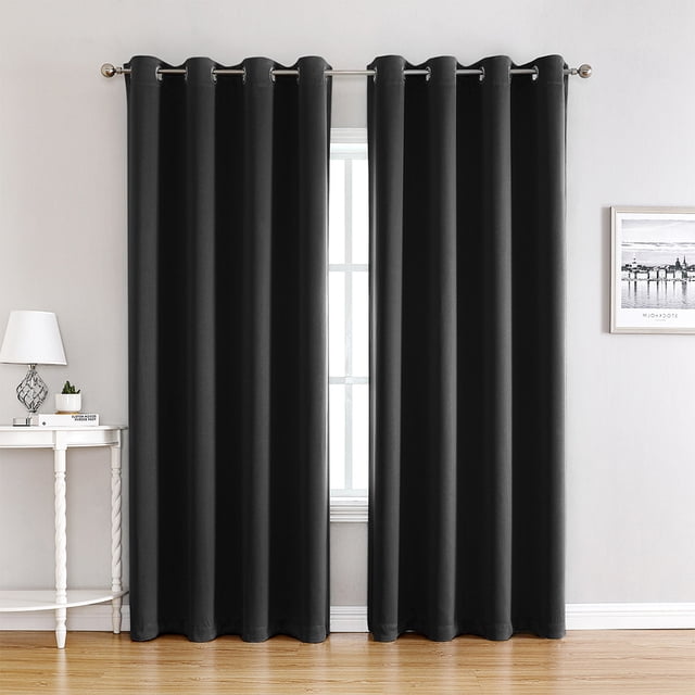 Wosthever 2 unidades/juego de parasoles de sombreado y aislamiento que proporcionan privacidad y comodidad, cortinas de aislamiento térmico Sombras de ventana negro 132*160