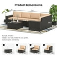 thumbnail image 7 of Phonjoro 12 Pieces Outdoor Patio Furniture Set Rattan Patio Sectional Sofa Conversation Set and Coffee Table for Garden, Backyard, 7 of 7