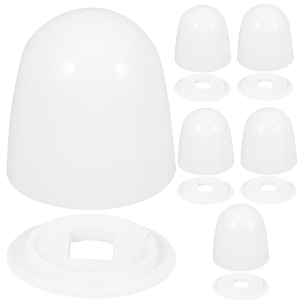 6 uds. Tapas universales para pernos de inodoro, tapas redondas de plástico a presión para pernos de inodoro, cubiertas con arandelas adicionales para una fácil instalación, color blanco