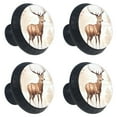 thumbnail image 2 of 4 Pcs Jungle Elk Knobs for Kitchen Cabinet Cupboard Dresser Bookcase Drawer Pulls Handles Round Home Decor, 2 of 8