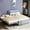 Gray, variant on Newest Full Platform Bed with Multi-Position Trundle, Beige Upholstered Bed with Headboard, Convertible Sleeper for Flexible Sleeping Arrangements, Easy Assembly