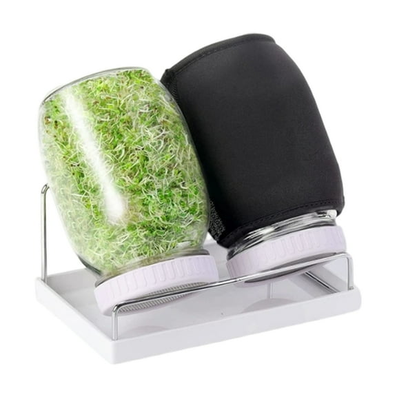 Gardening Mason Jar Sprouting Grower with Ventilated Base & Space Saving Design