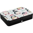 thumbnail image 3 of SKYSONIC Penguin Travel Jewelry Box PU Leather Jewelry Organizer Ideal Gift for Women Girls, Portable Mini Jewelry Travel Case for Earrings Rings Necklaces Bracelets, 3 of 7