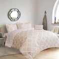 thumbnail image 3 of EnvioHome Queen Size 5 Piece Microfiber Comforter Set for All-Season Comfort | Down Alternative Hotel Bedding Sets, Ultra-Soft Queen Comforter Set with Matching Pillow Shams & Cushion - Geo Ivory, 3 of 7