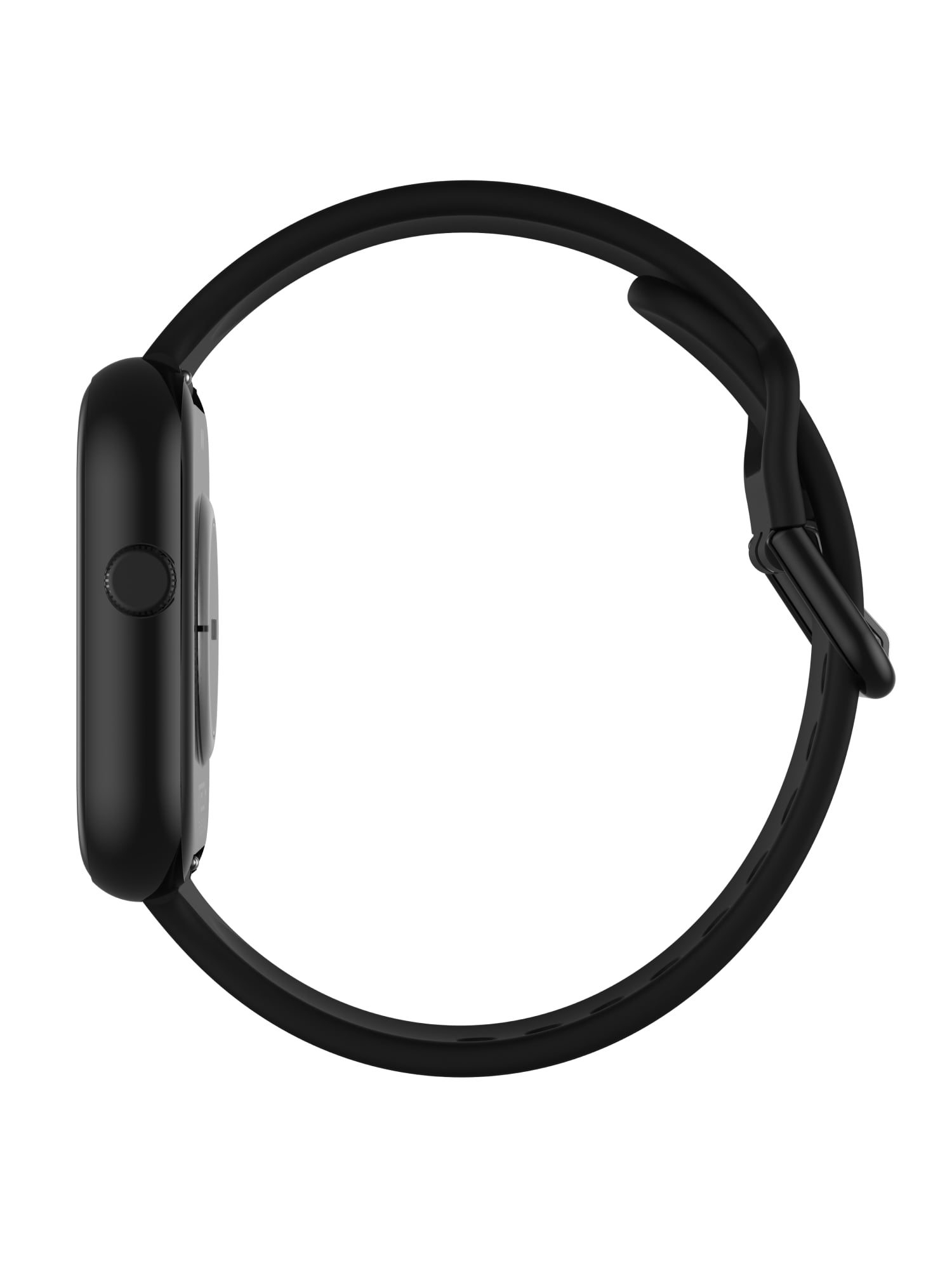 iTech Fusion 4 Unisex Adult Rectangular Smart Watch, Black, Silicone Strap