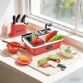 thumbnail image 4 of Pretend Play Kitchen Sink & Cutting Toy Set, Realistic Plastic Cooking Playset with Fruits, Vegetables & Utensils, Educational Role-Play Toy for Toddlers, Interactive Sink with Faucet & Play Food, 4 of 6