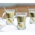 thumbnail image 6 of Glass Tea Cups Set with Handle, Clear Coffee Mugs Set of 6, Vintage Crystal Design, 5.25 oz (150 Cc), 6 of 8