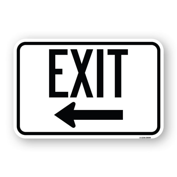 SignMission A-1824-24049 18 x 24 in. Aluminum Sign - Exit with Left Arrow 2