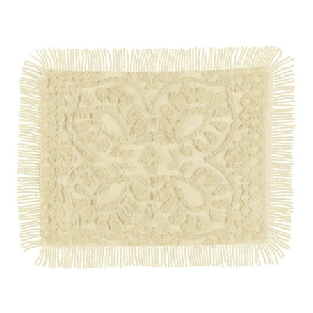 Plum Colored Pillow Shams Collections Etc Antique Charm Chenille Pillow Sham Luxurious Medallion Scroll, Cream, Sham ()