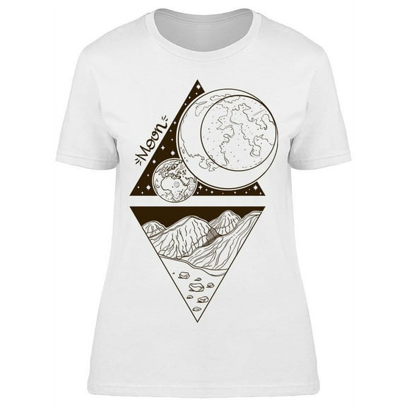 Planets And Stars Sketch T-Shirt Women -Image by Shutterstock, Female Medium