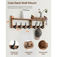 thumbnail image 2 of Burfoko 4-in-1 Wall Mounted Coat Rack with Shelf - 29" Entryway Organizer with 11 Hooks, Mail Holder & Key Hanger, Space-Saving for Hallway/Bedroom, Wood, 2 of 7