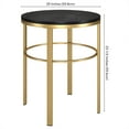 thumbnail image 4 of Evelyn&Zoe Gaia 20" Wide Round Side Table with MDF Top, Brass/Black Grain, 4 of 6