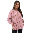 thumbnail image 7 of Xoenoiee Pink Capybara Strawberry Bow Dot Print Oversized Sweatshirts Fleece Hoodies 2025 Trendy Long Sleeve Pullover Tops Y2k Fall Outfits with Pockets for Women, Size S, 7 of 7