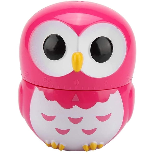 Cute Owl Shape Kitchen Manual Timer Mechanical Home Cooking Counters Clock Despertador portátil Despertador Cocina Herramienta de cocina (Rose) Sincero Hogar