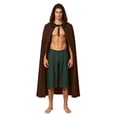 thumbnail image 5 of LEKWK Men Medieval Hooded Cloak Front Tie Gothic Wizard Witch Robe Loose Cape Themed Activity Halloween Renaissance Costume, 5 of 9
