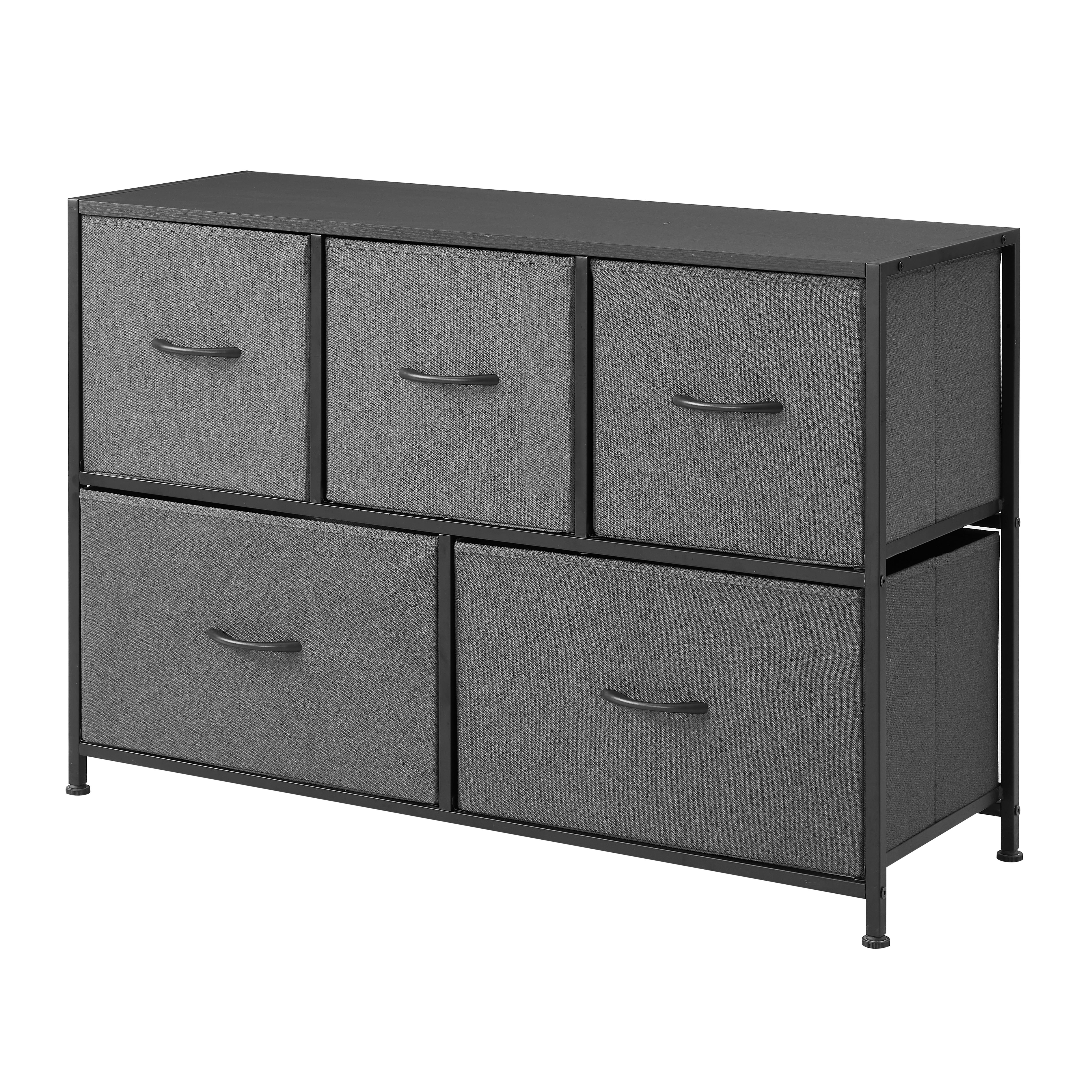 Mainstays 5-Drawer Fabric Storage Dresser, Grey photo 3