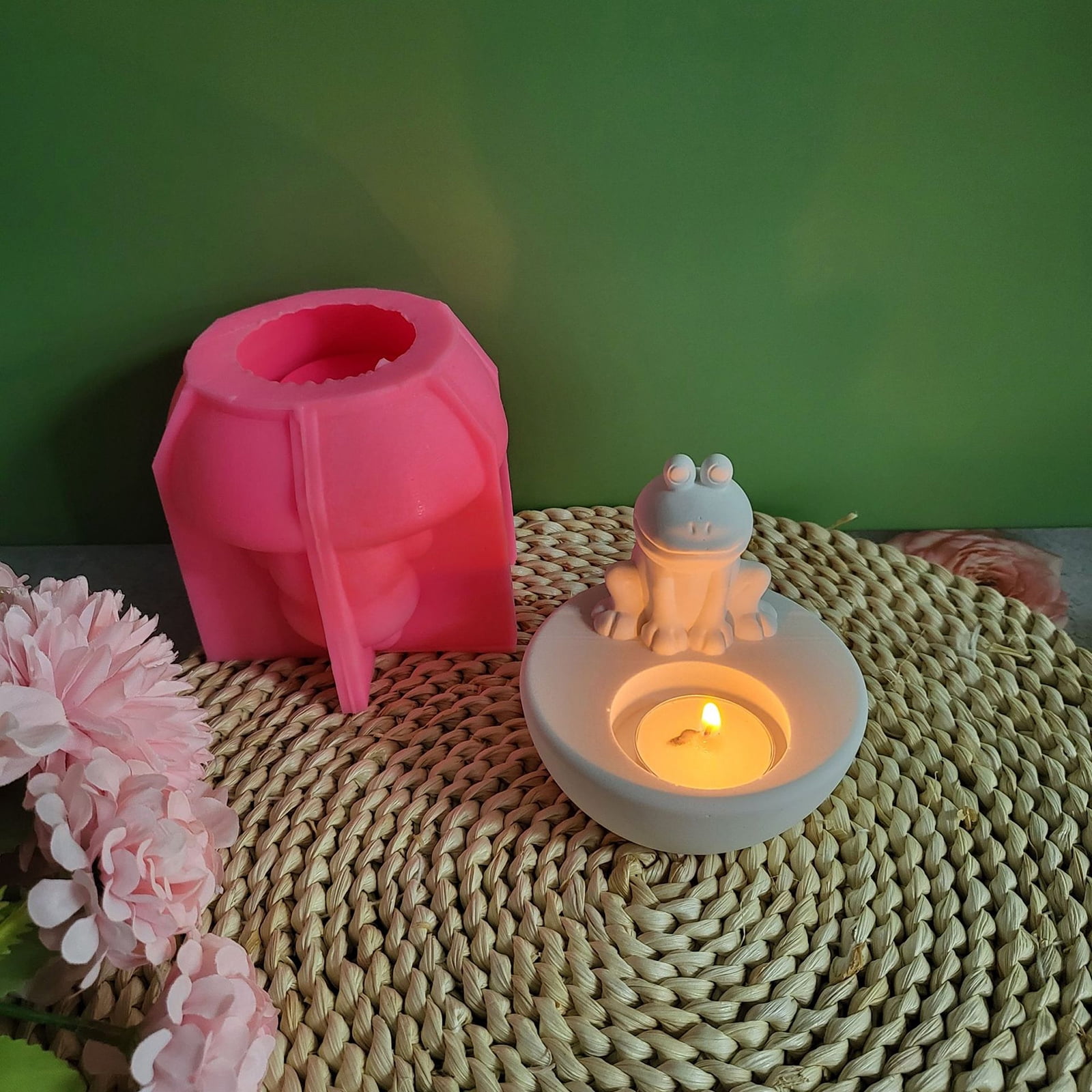 BELOWSYALER Frog Candle Holder Silicone Molds Castings Moulds Animal Candlesticks Resins Molds for Table Decorations